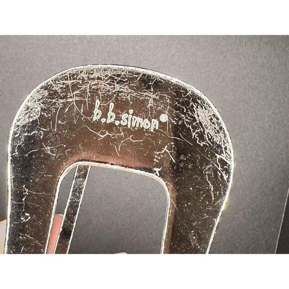 BB Simon Belt Buckle Silver Swarovski Crystals Bling Fits 1” Show Cowgirl - Picture 8 of 10